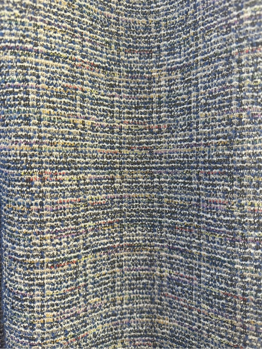 Maeve Blue Tweed Wide-Leg Cropped Pants - Picture 2 of 7